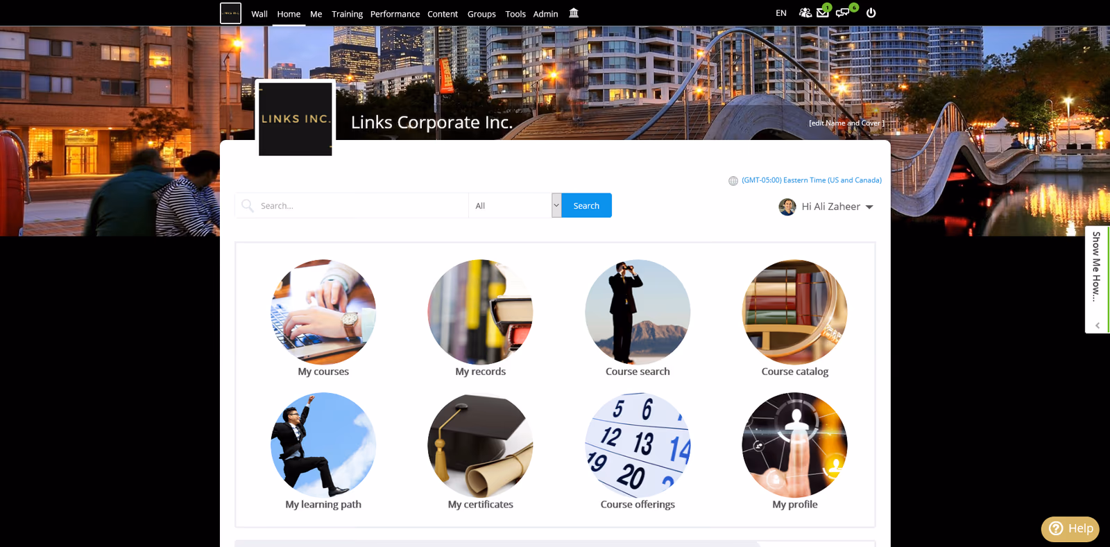 Schoox platform showing course library and compliance tracking