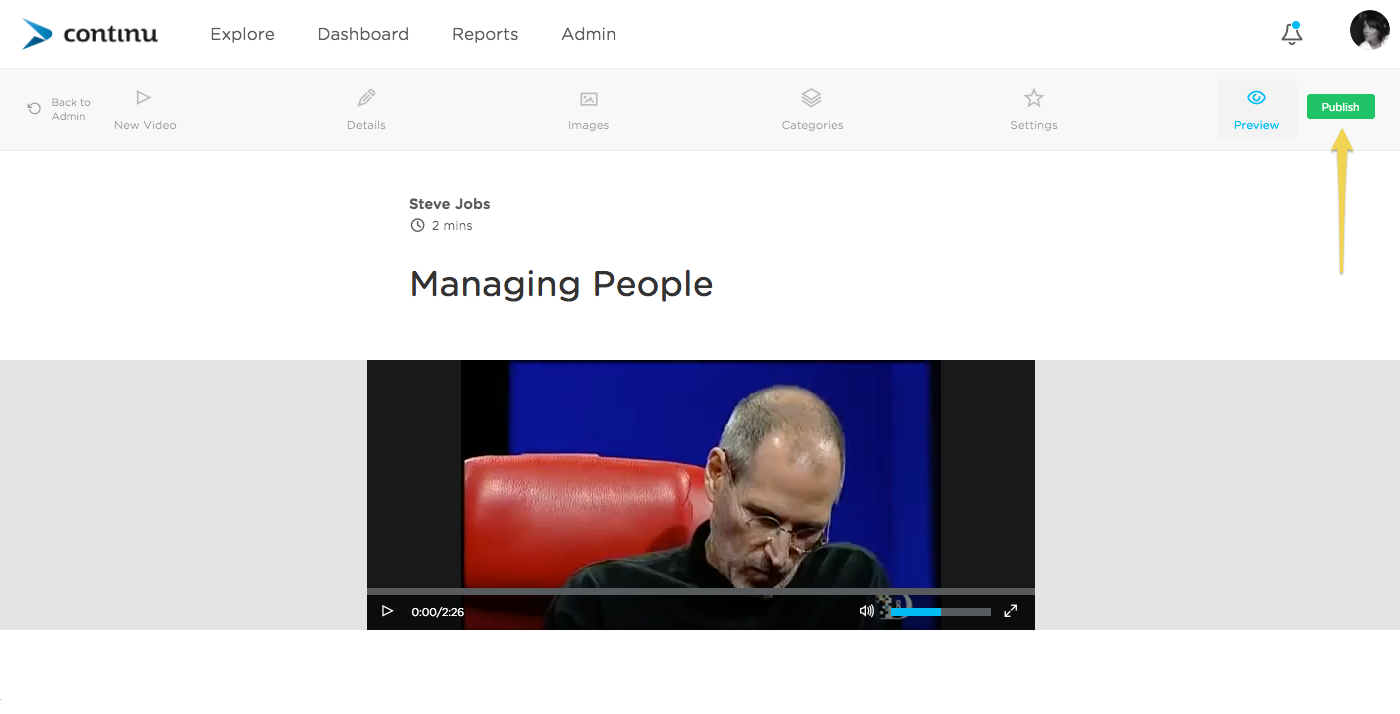 Easily import video content from various sources like YouTube into Continu training programs.