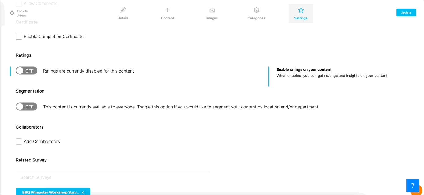 Smart Segmentation in Continu allows course creators to send training to specific users.