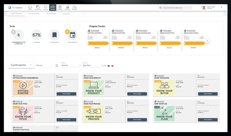 Brainshark sales enablement platform dashboard