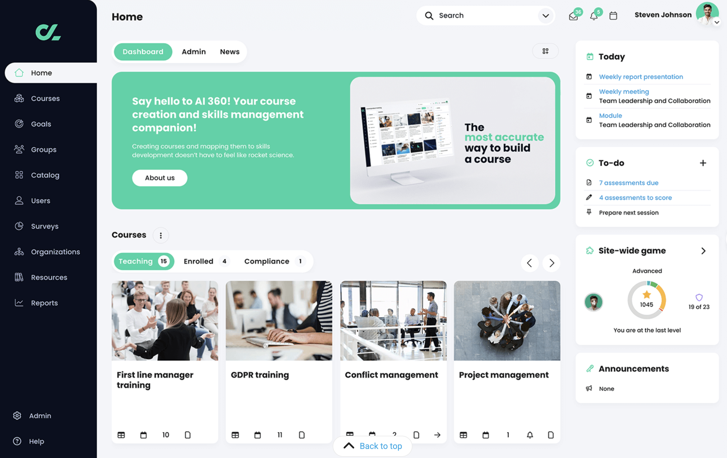 CYPHER Learning dashboard