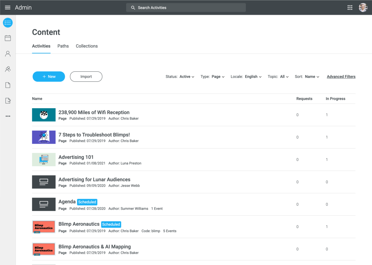 Intellum dashboard