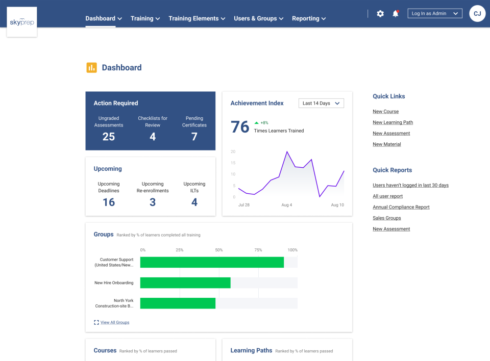 Skyprep dashboard