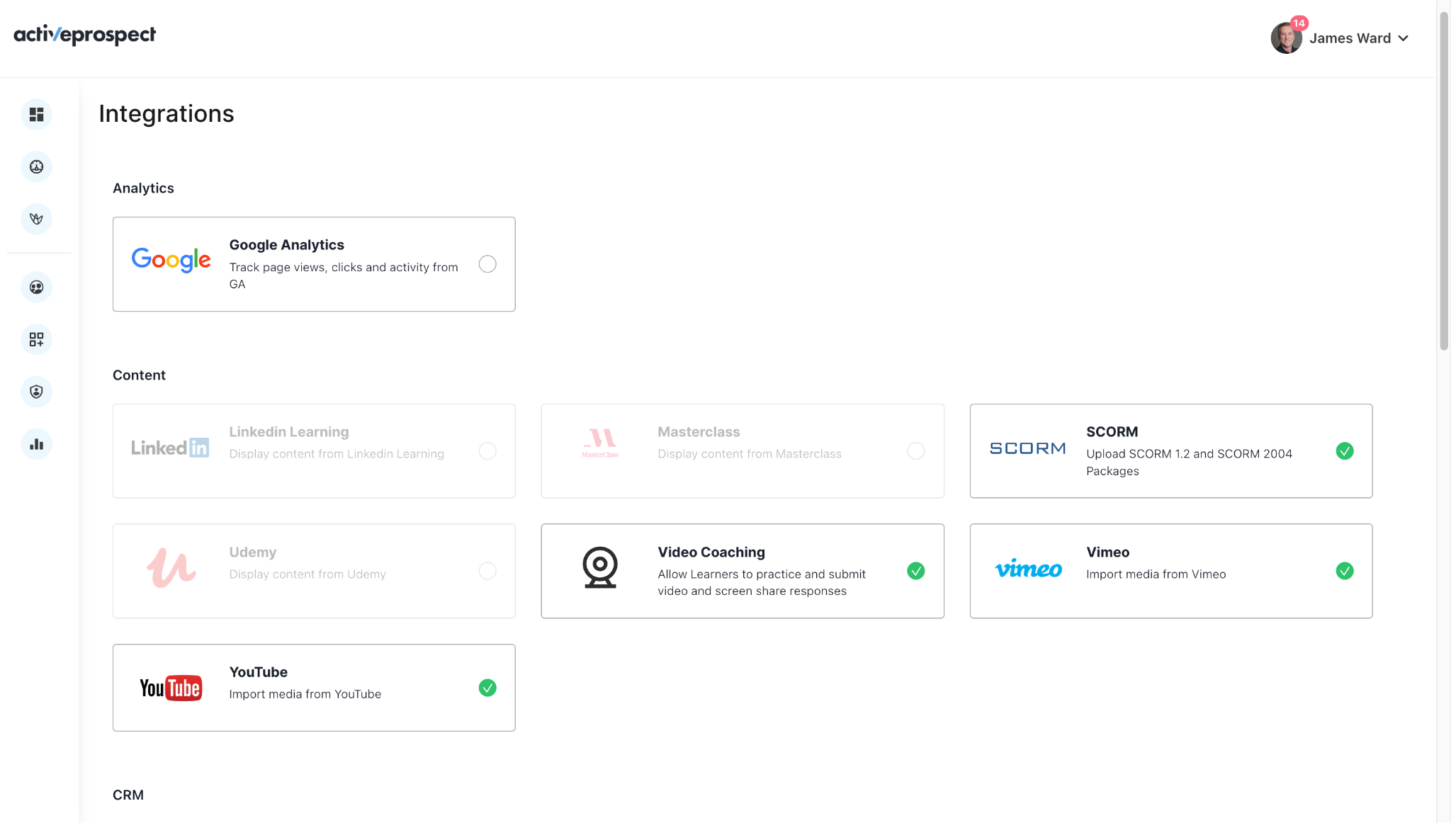 ActiveProspect's installed integrations in Continu